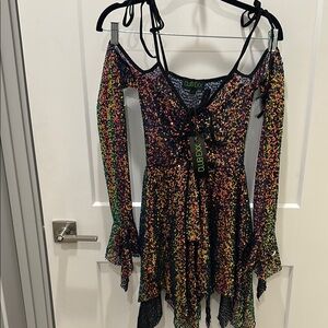 Club Exx F IS FOR FAIRIES HANDKERCHIEF DRESS - SEQUIN